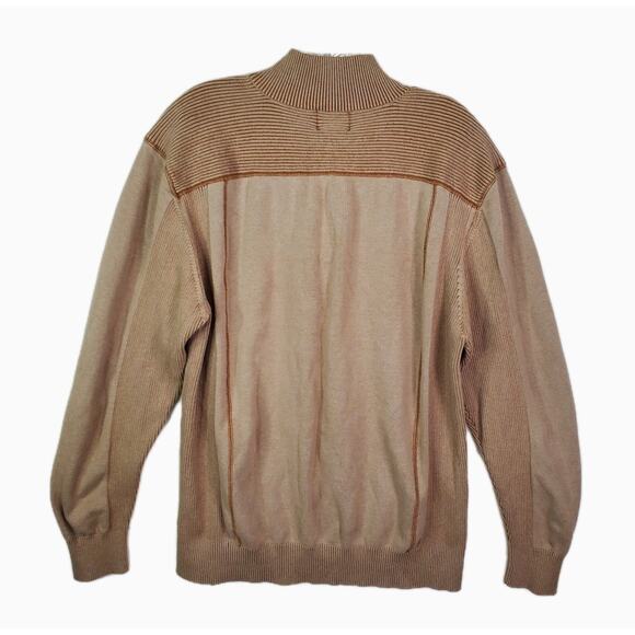 1897 Men’s Quarter Zip Sz XXL Tan Pullover Knit Sweater Long Sleeve Ribbed Top - Picture 6 of 8